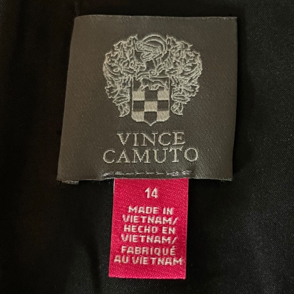 Vince Camuto dress Signature Cap sleeve stretch crepe black size 14 - Picture 6 of 7
